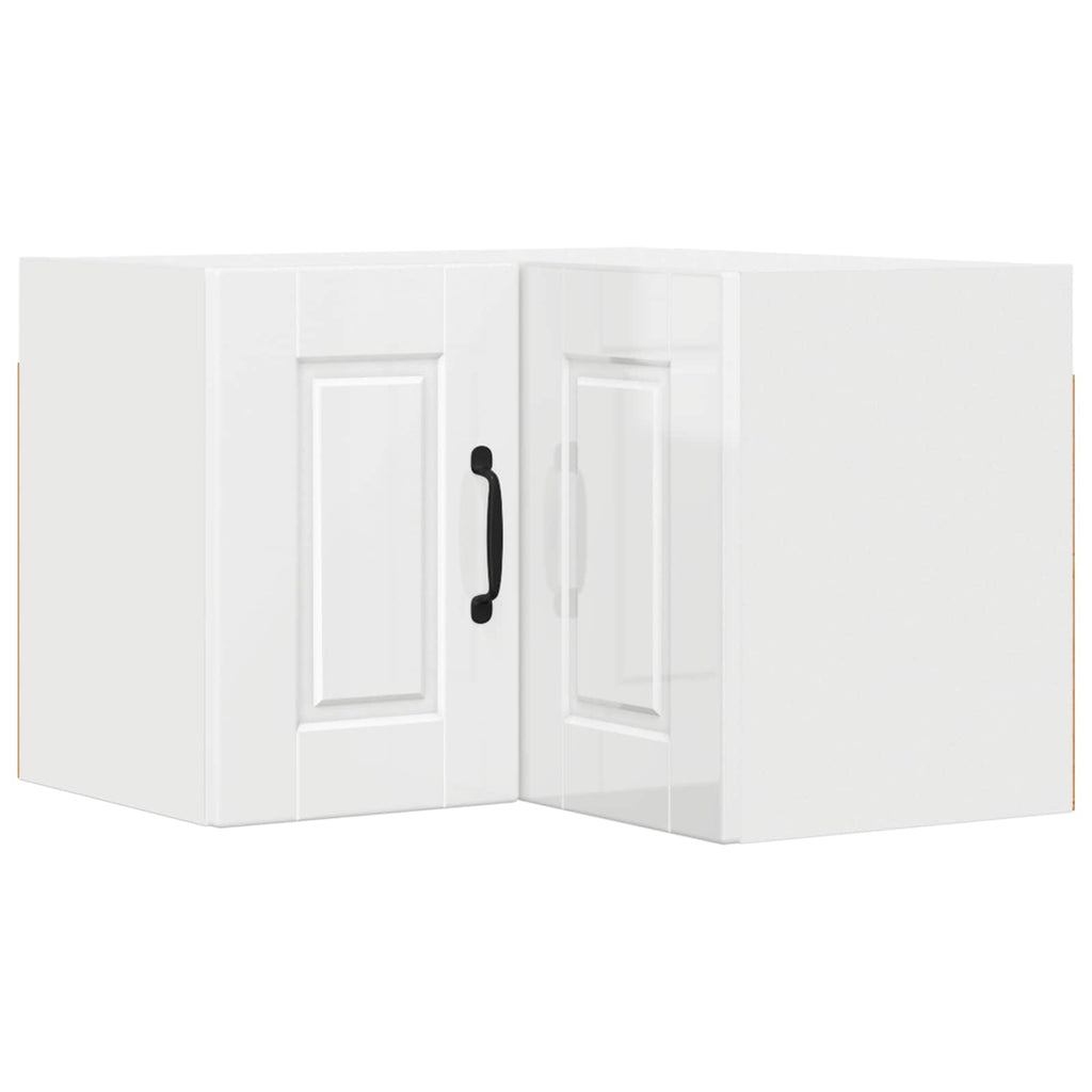 Wand-Eckschrank PORTO Hochglanz Weiß 57 x 57 x 40 cm