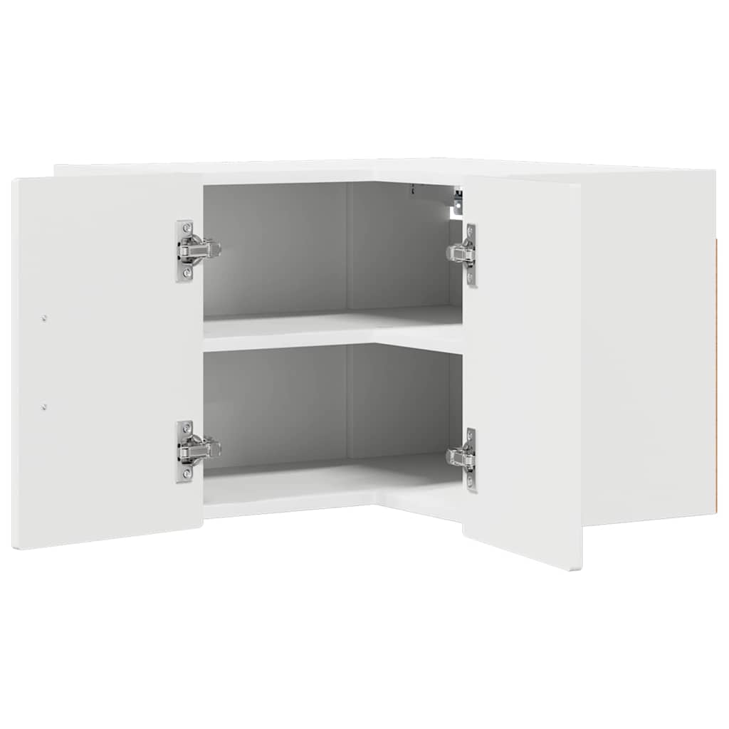 Wand-Eckschrank PORTO Hochglanz Weiß 57 x 57 x 40 cm