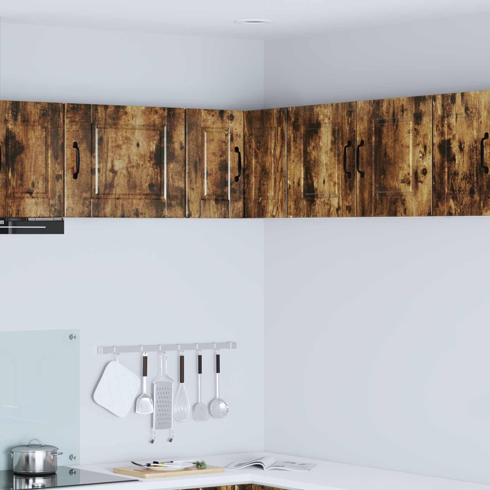Wand-Eckschrank PORTO Geräucherte Eiche 57 x 57 x 40 cm
