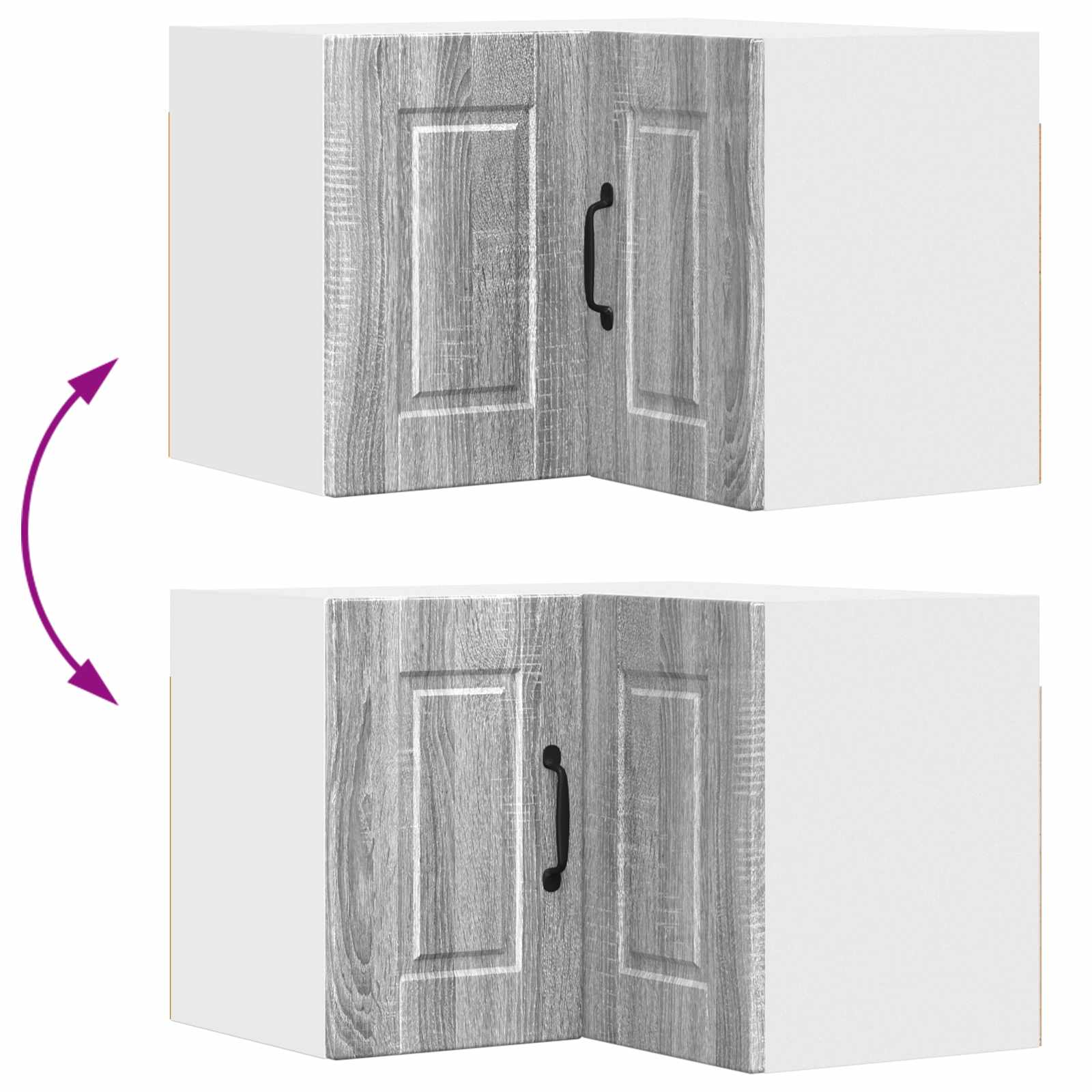 Wand-Eckschrank PORTO Graues Sonoma 57 x 57 x 40 cm