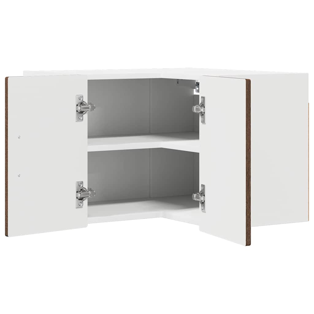 Wand-Eckschrank PORTO Braun Eichen-Optik 57 x 57 x 40 cm