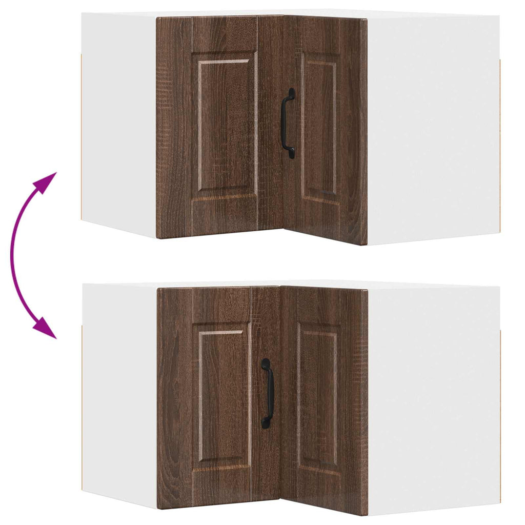 Wand-Eckschrank PORTO Braun Eichen-Optik 57 x 57 x 40 cm