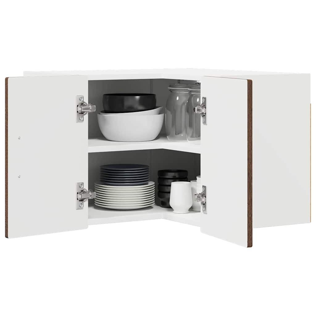 Wand-Eckschrank PORTO Braun Eichen-Optik 57 x 57 x 40 cm