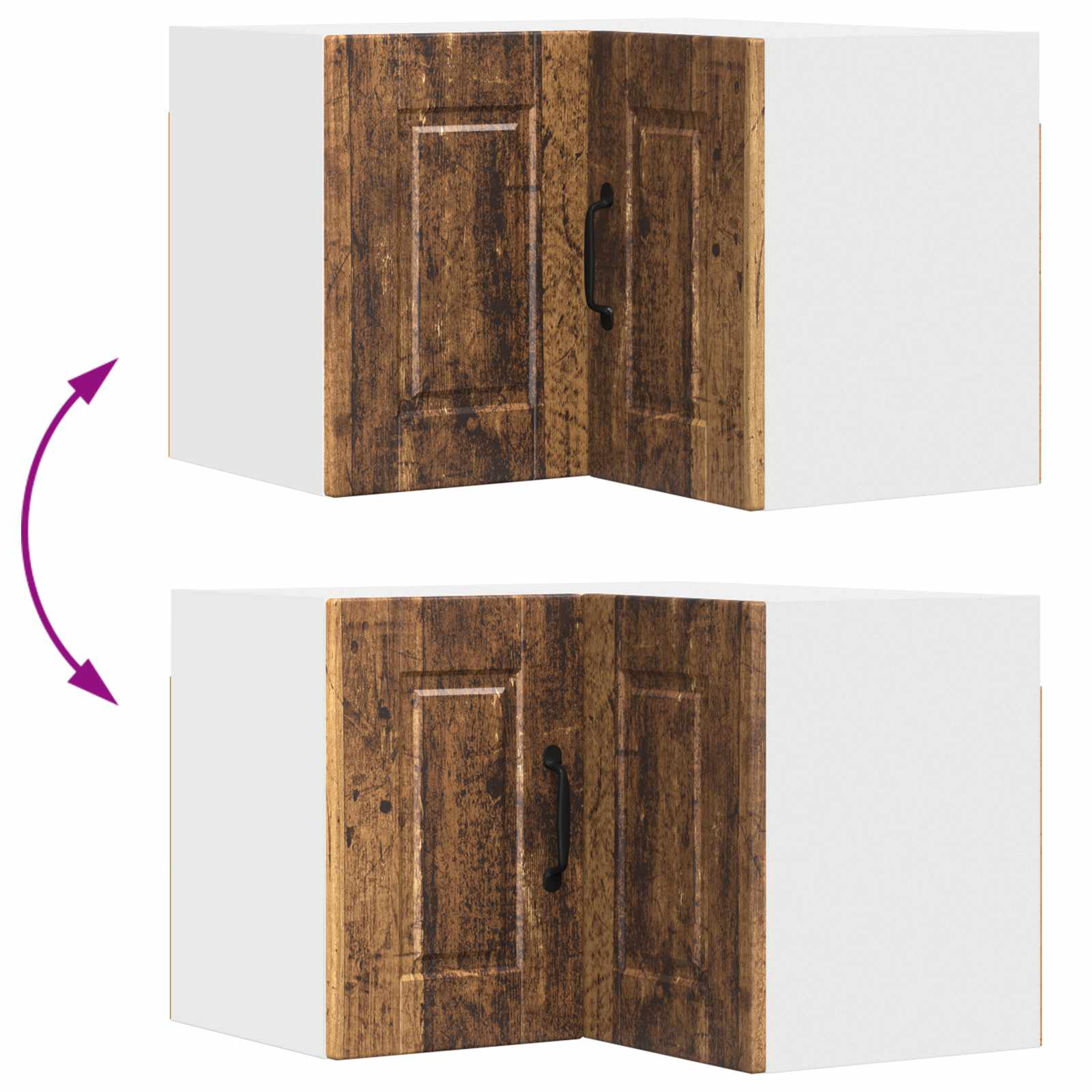 Wand-Eckschrank PORTO Altholz 57 x 57 x 40 cm Holzwerkstoff