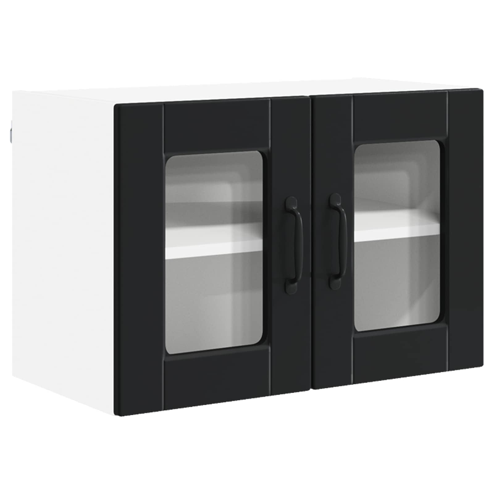 Wandglas-Schrank PORTO Schwarz 60 x 31 x 40 cm Holzwerkstoff