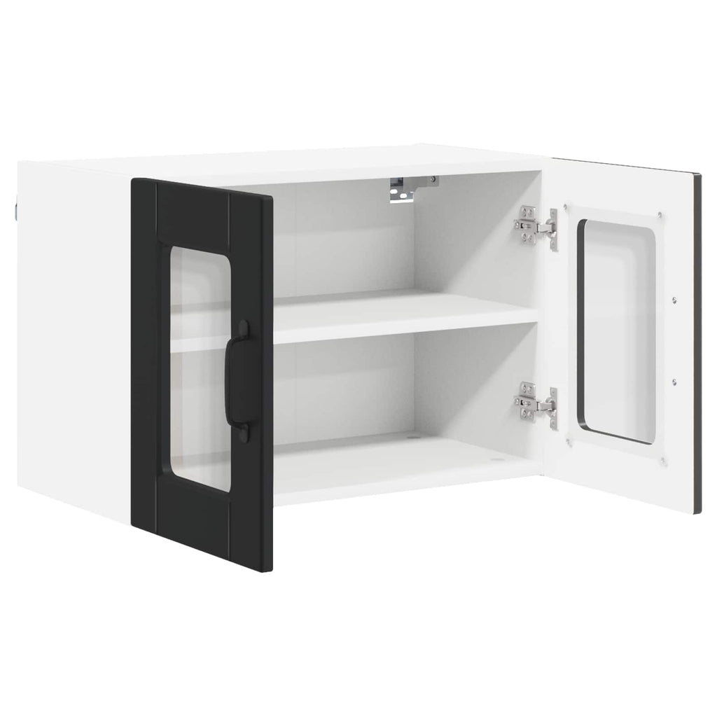 Wandglas-Schrank PORTO 2 pcs Schwarz 60 x 31 x 40 cm