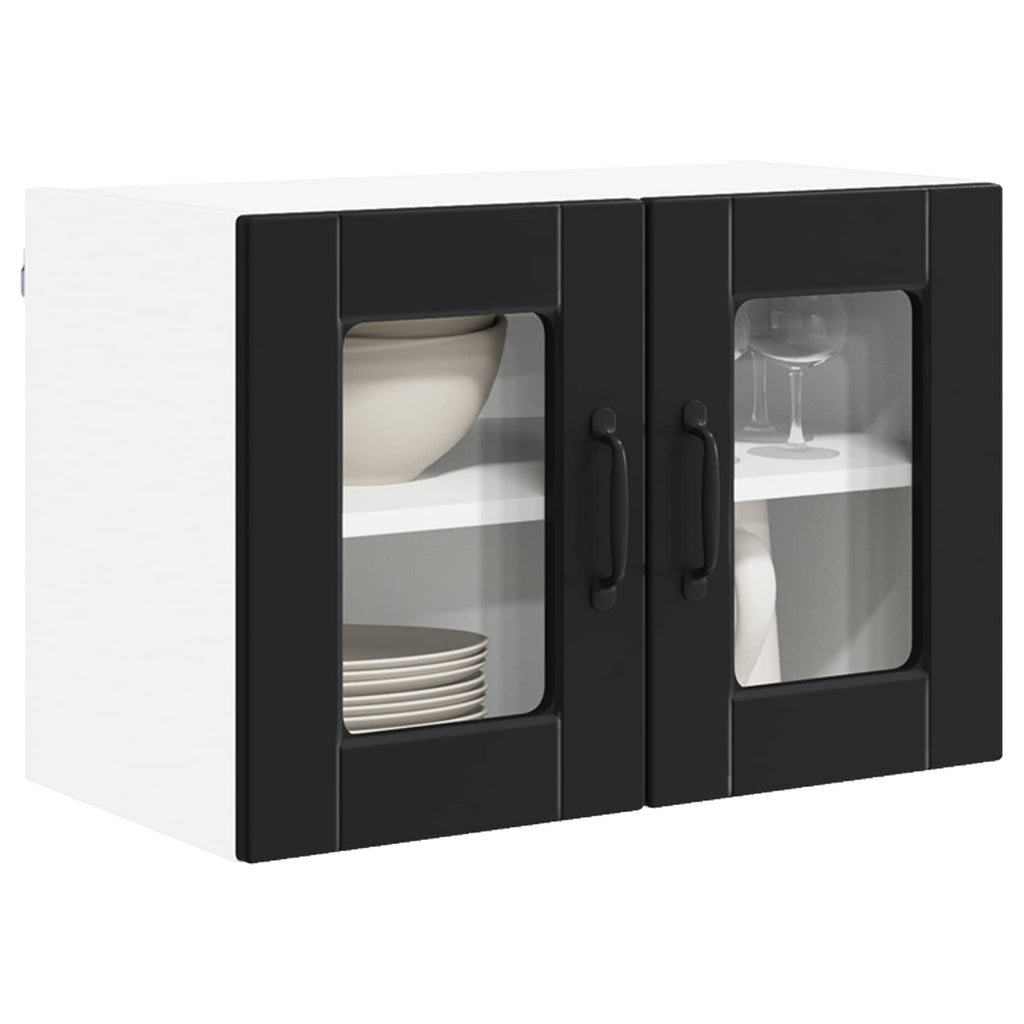 Wandglas-Schrank PORTO 2 pcs Schwarz 60 x 31 x 40 cm