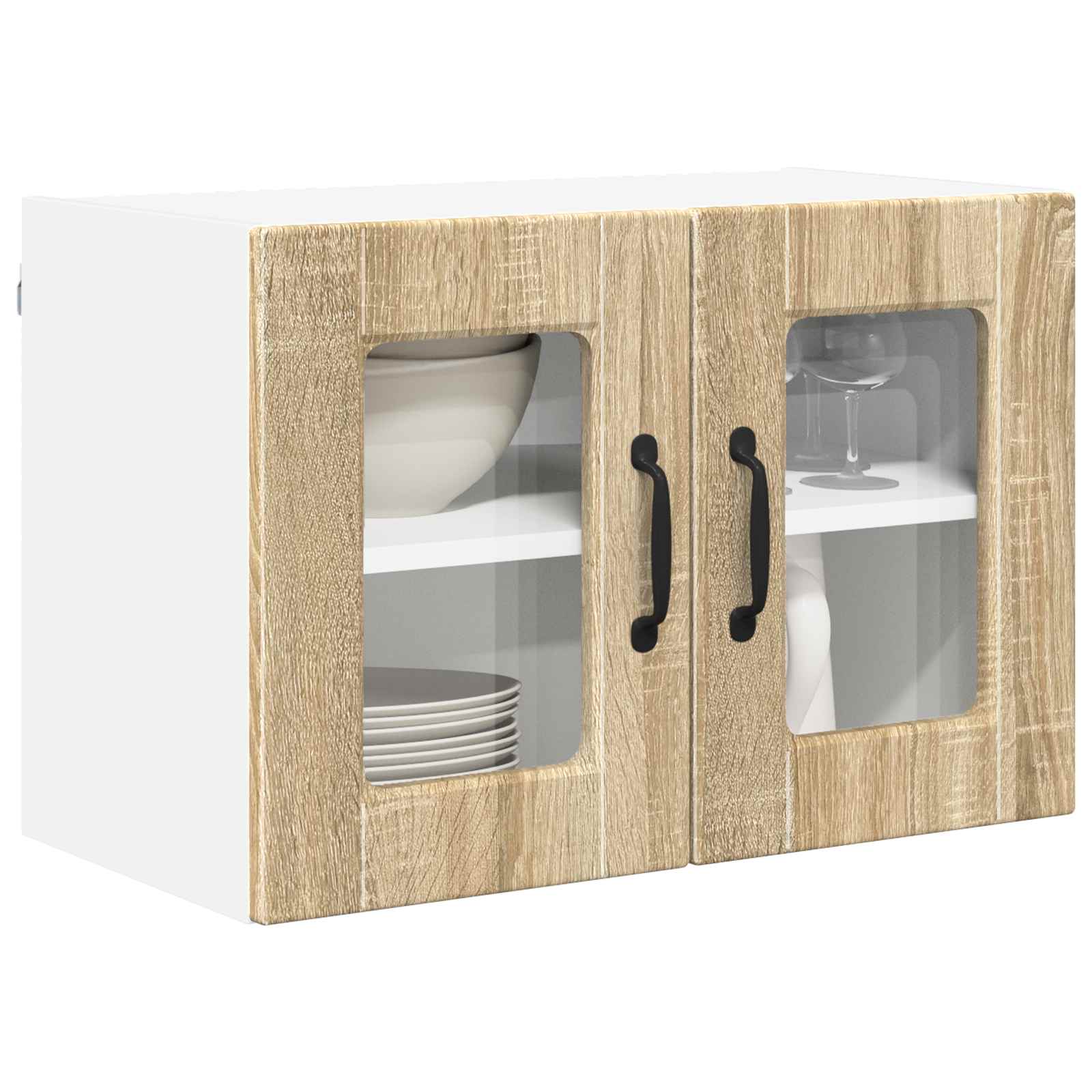 Wandglas-Schrank PORTO Sonoma-Eiche 60 x 31 x 40 cm