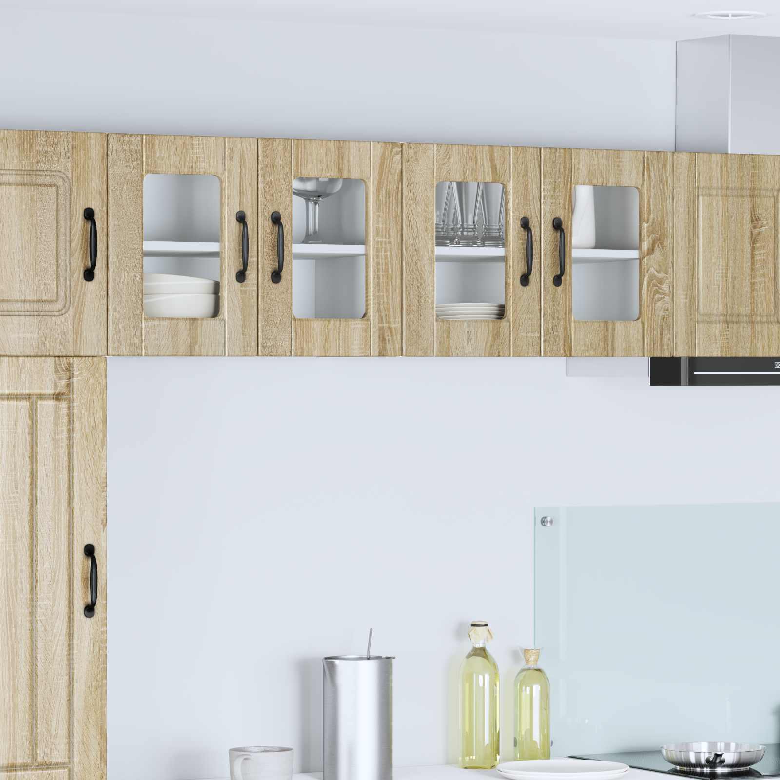 Wandglas-Schrank PORTO 2 pcs Sonoma-Eiche 60 x 31 x 40 cm