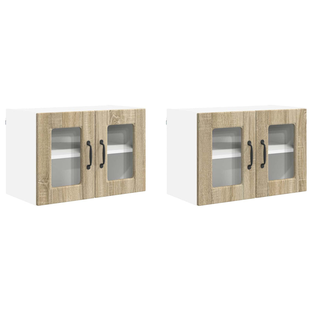 Wandglas-Schrank PORTO 2 pcs Sonoma-Eiche 60 x 31 x 40 cm