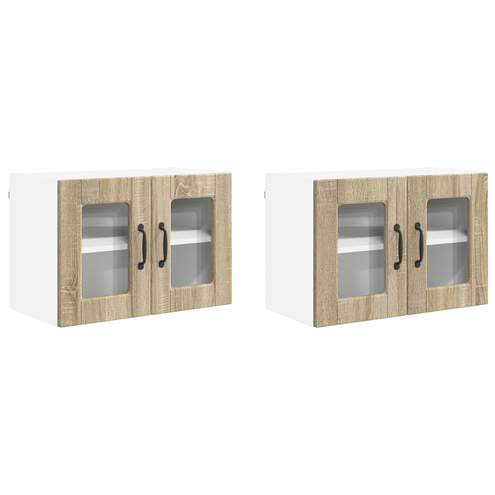 Wandglas-Schrank PORTO 2 pcs Sonoma-Eiche 60 x 31 x 40 cm