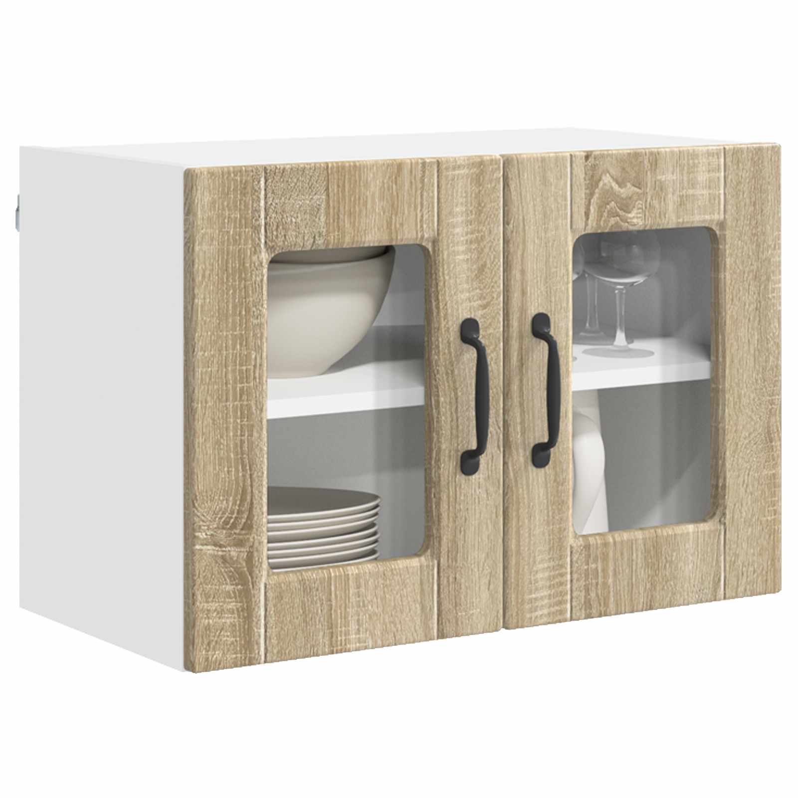 Wandglas-Schrank PORTO 2 pcs Sonoma-Eiche 60 x 31 x 40 cm