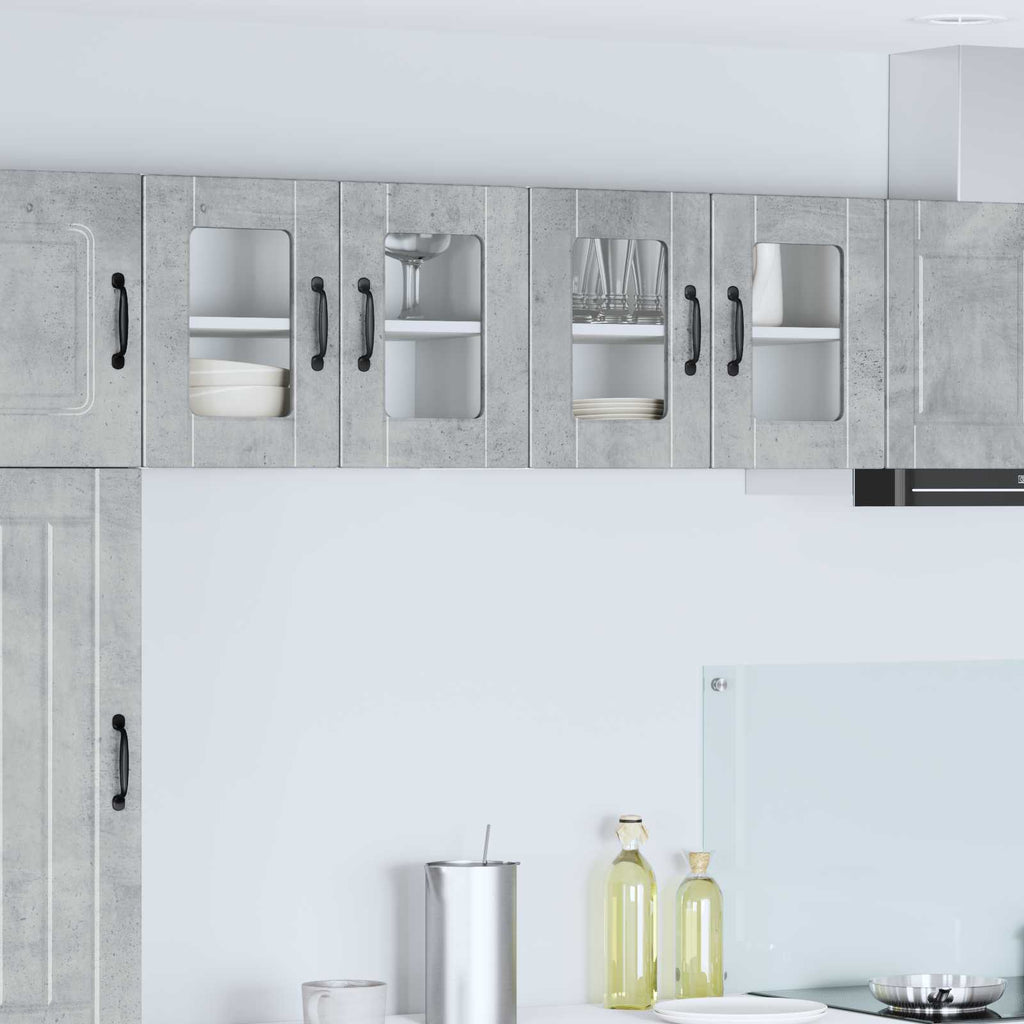 Wandglas-Schrank PORTO 2 pcs Beton Grau 60 x 31 x 40 cm