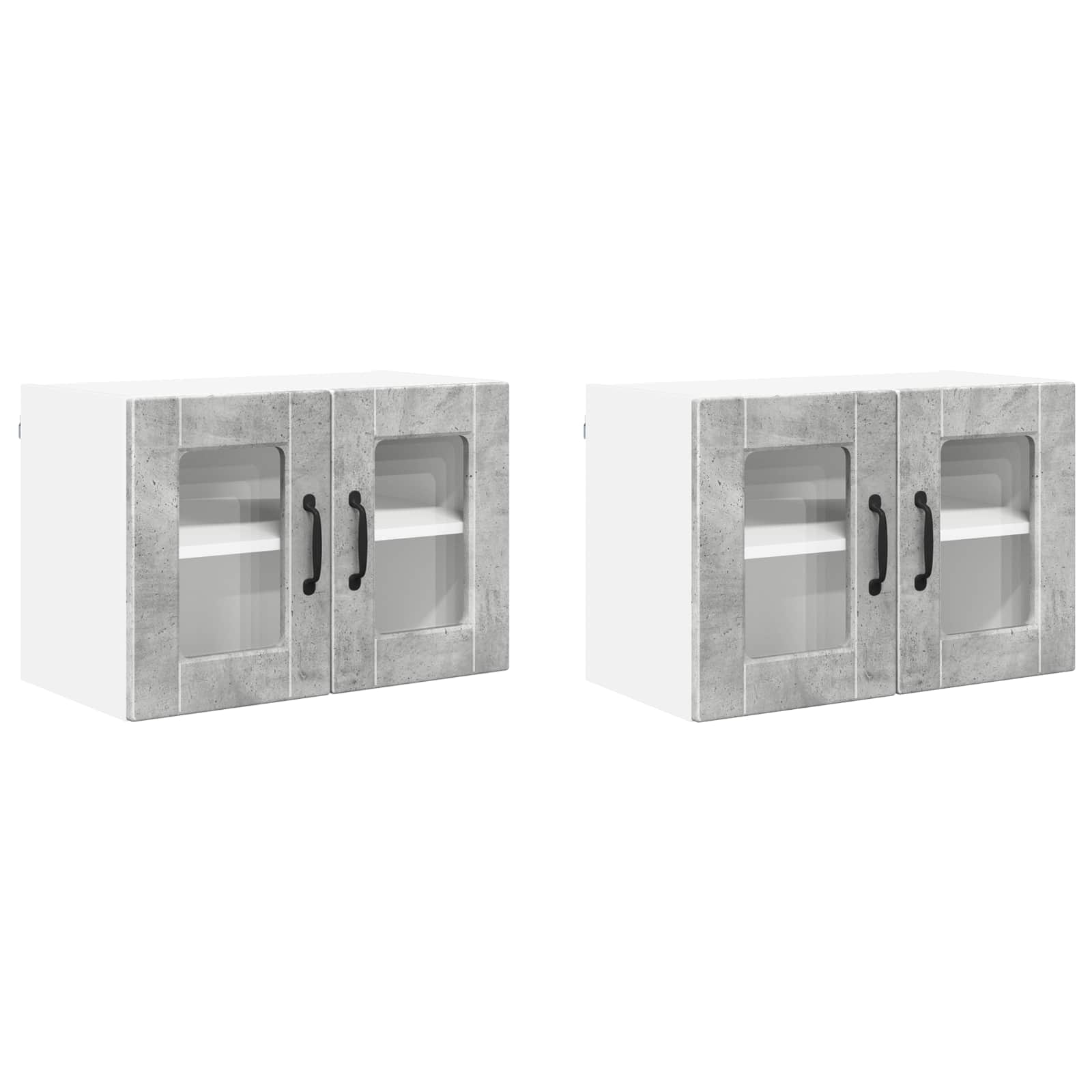Wandglas-Schrank PORTO 2 pcs Beton Grau 60 x 31 x 40 cm