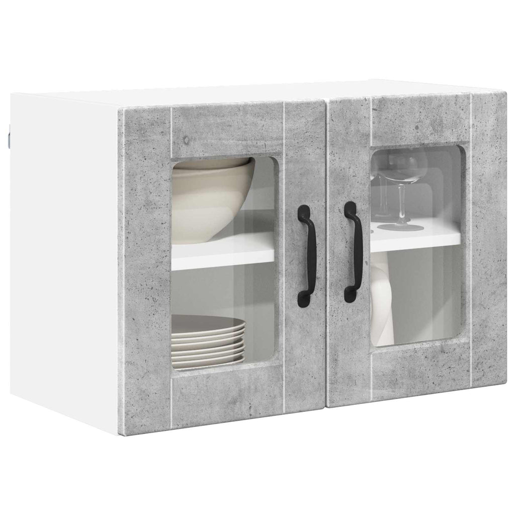 Wandglas-Schrank PORTO 2 pcs Beton Grau 60 x 31 x 40 cm