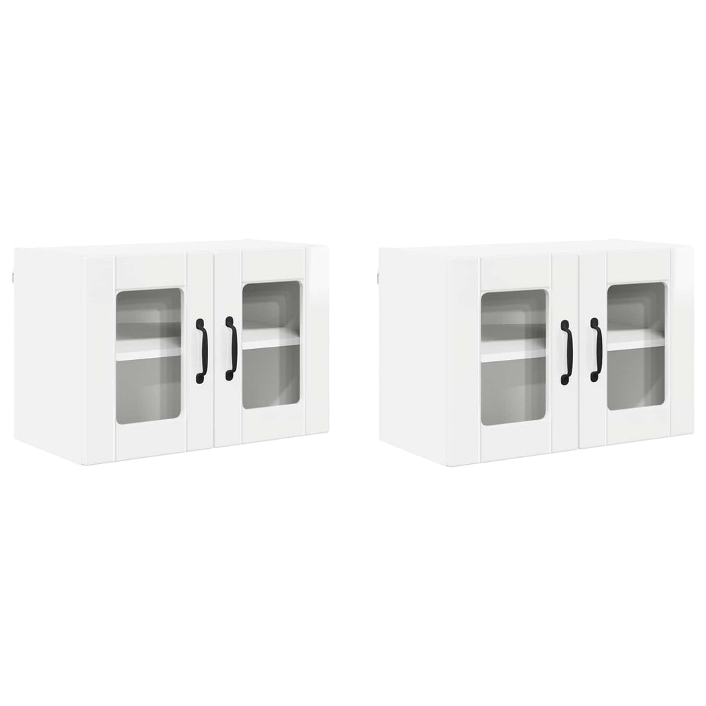 Wandglas-Schrank PORTO 2 pcs Hochglanz Weiß 60 x 31 x 40 cm