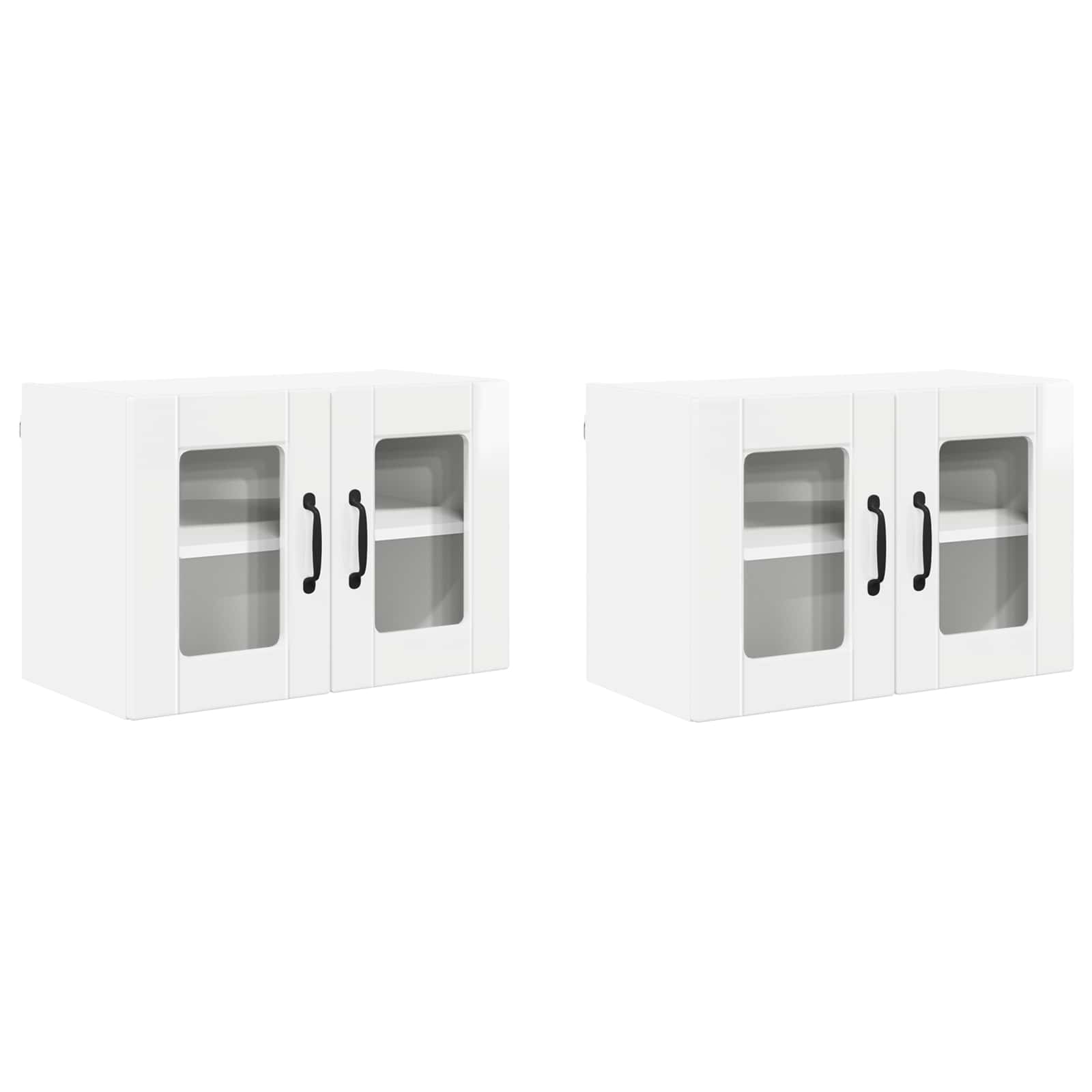 Wandglas-Schrank PORTO 2 pcs Hochglanz Weiß 60 x 31 x 40 cm
