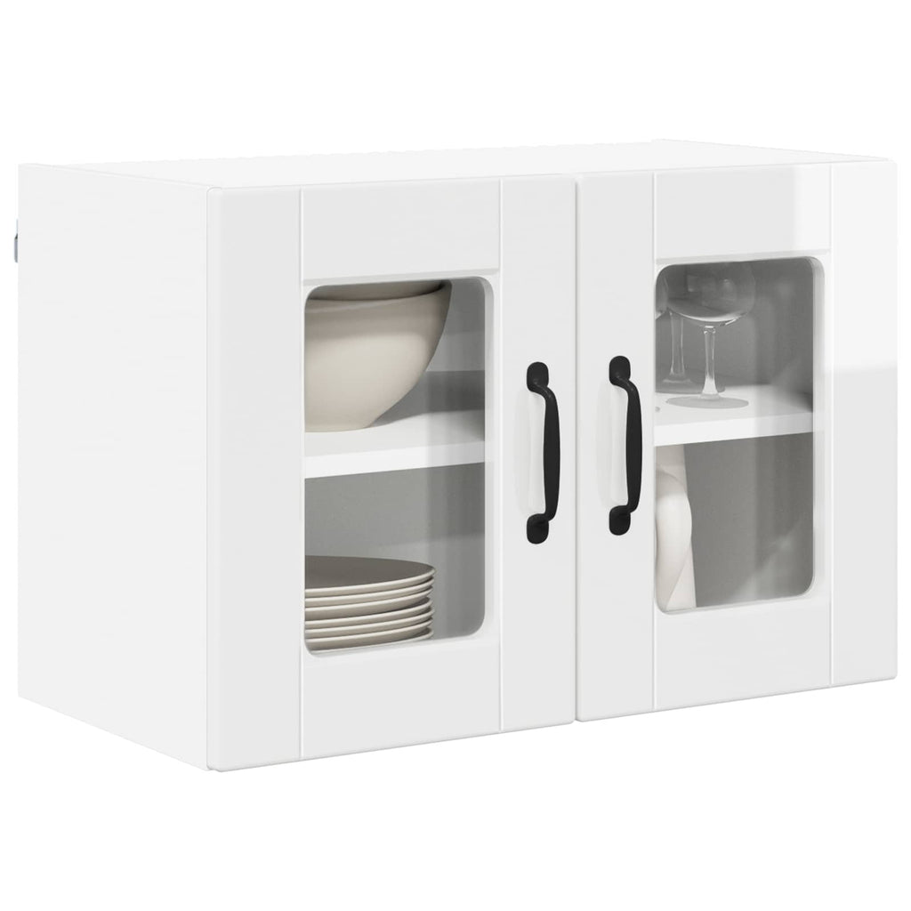 Wandglas-Schrank PORTO 2 pcs Hochglanz Weiß 60 x 31 x 40 cm