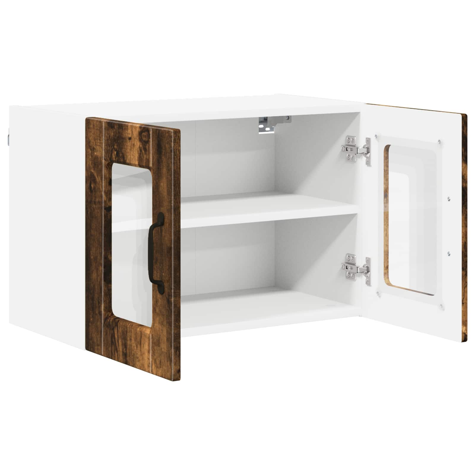 Wandglas-Schrank PORTO 2 pcs Geräucherte Eiche 60 x 31 x 40 cm