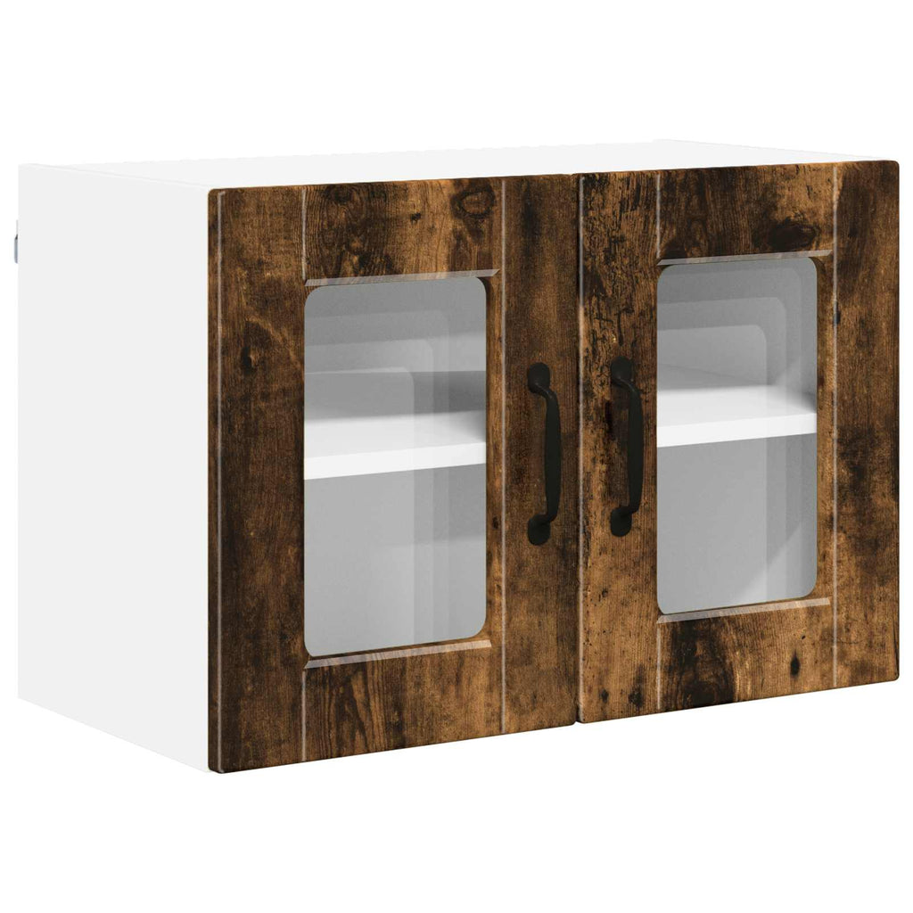 Wandglas-Schrank PORTO 2 pcs Geräucherte Eiche 60 x 31 x 40 cm