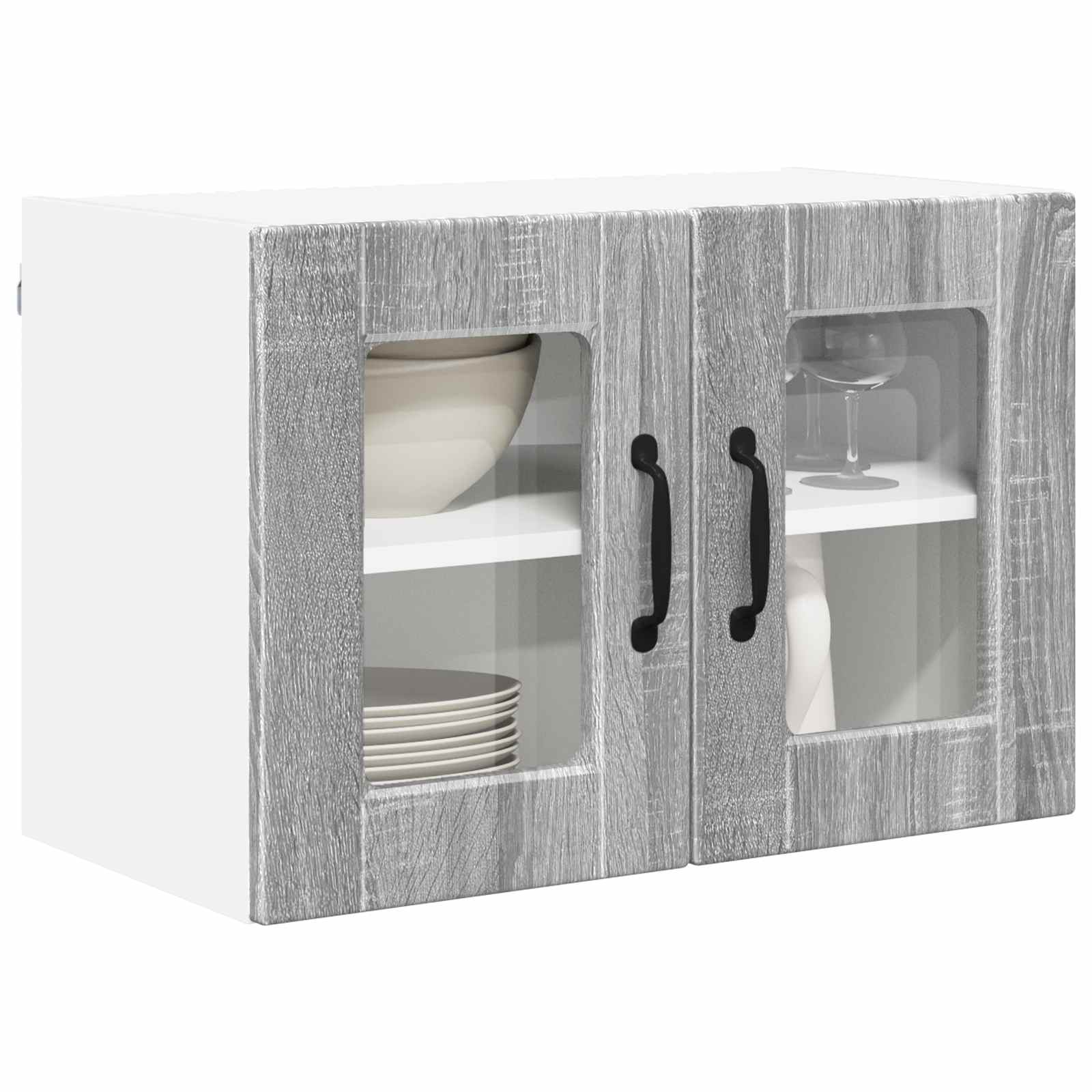 Wandglas-Schrank PORTO Graues Sonoma 60 x 31 x 40 cm