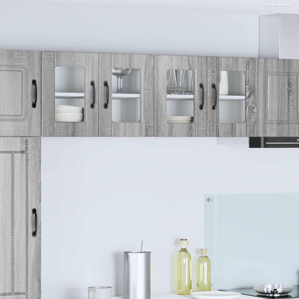 Wandglas-Schrank PORTO 2 pcs Graues Sonoma 60 x 31 x 40 cm