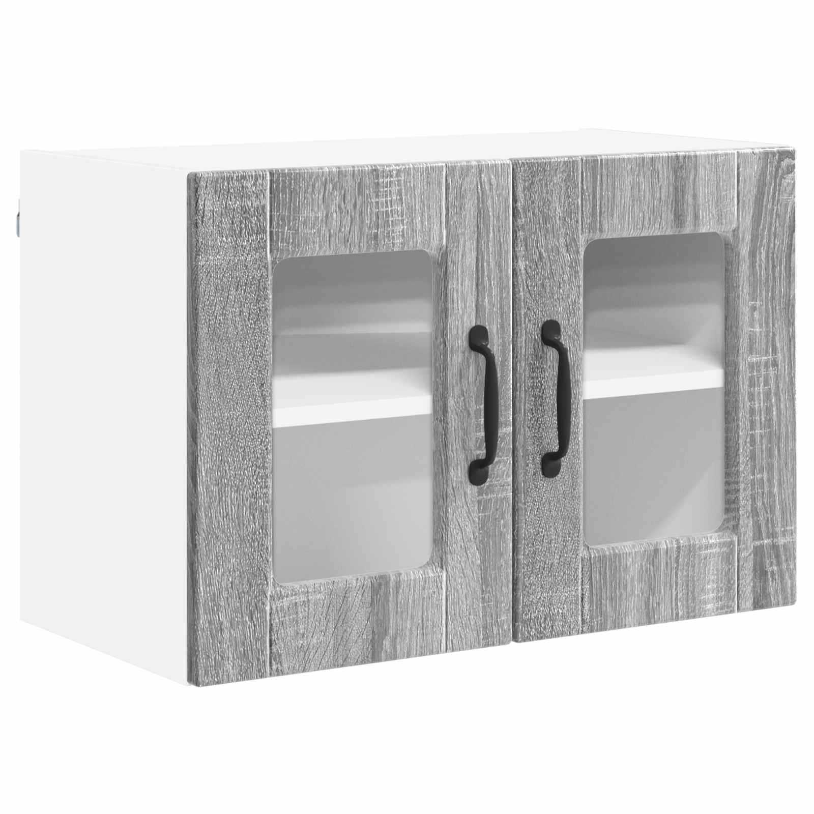Wandglas-Schrank PORTO 2 pcs Graues Sonoma 60 x 31 x 40 cm