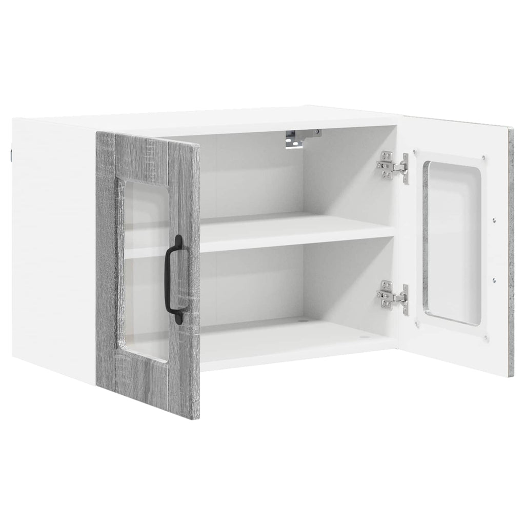 Wandglas-Schrank PORTO 2 pcs Graues Sonoma 60 x 31 x 40 cm