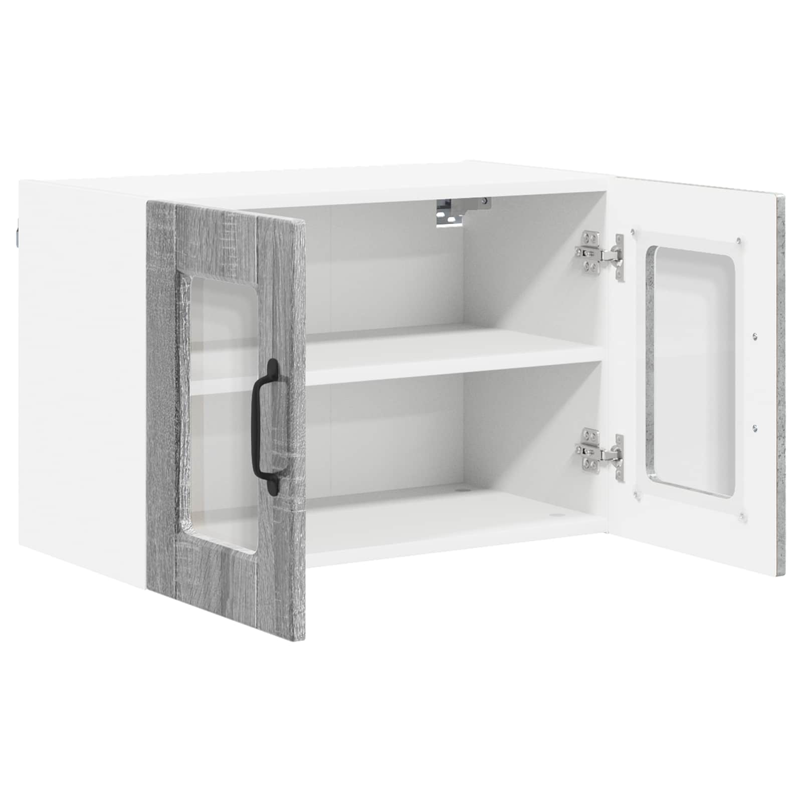 Wandglas-Schrank PORTO 2 pcs Graues Sonoma 60 x 31 x 40 cm