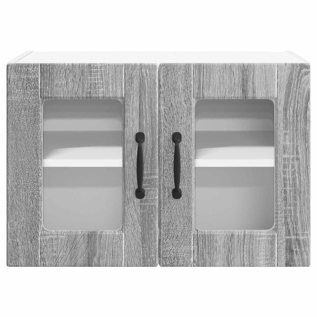 Wandglas-Schrank PORTO 2 pcs Graues Sonoma 60 x 31 x 40 cm