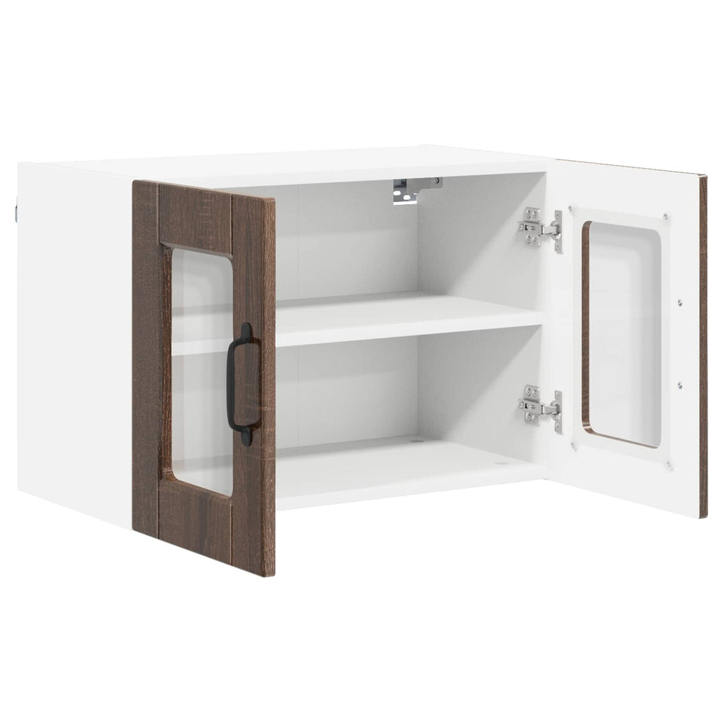 Wandglas-Schrank PORTO Braun Eichen-Optik 60 x 31 x 40 cm