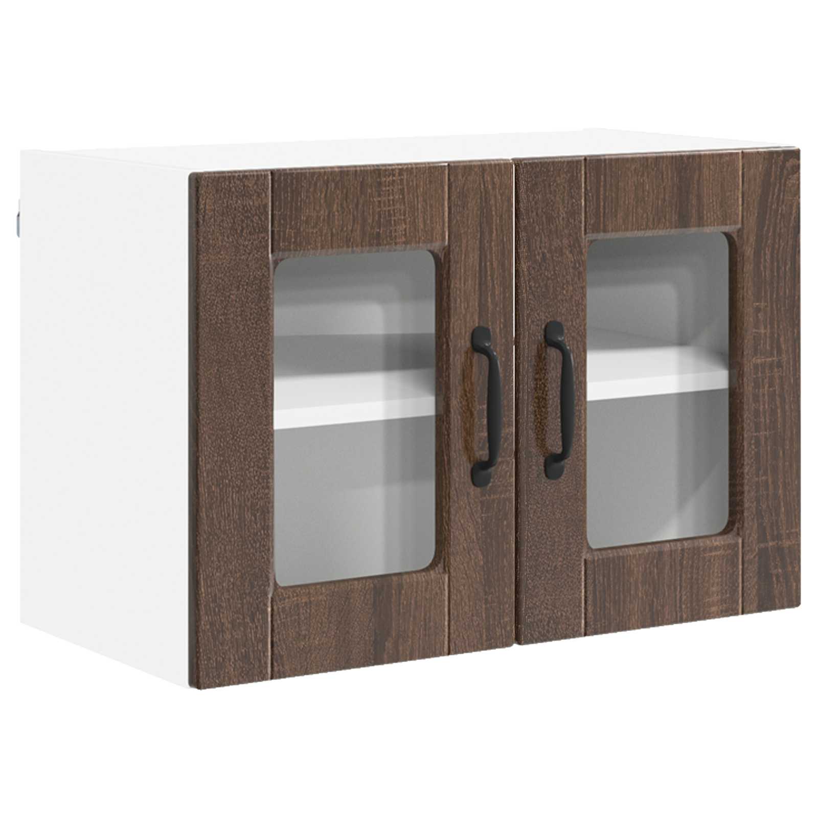 Wandglas-Schrank PORTO 2 pcs Braun Eichen-Optik 60 x 31 x 40 cm