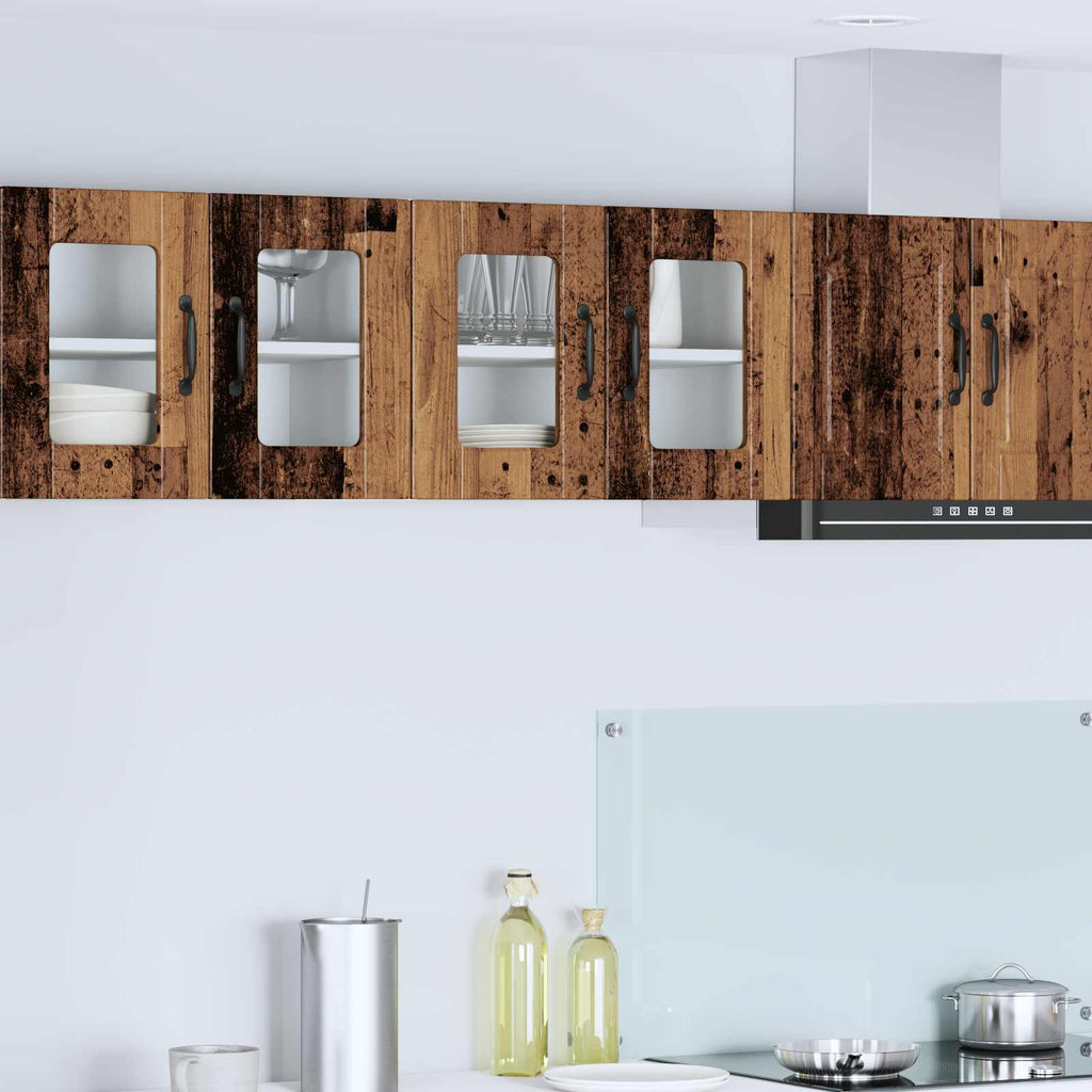 Wandglas-Schrank PORTO 2 pcs Altholz 60 x 31 x 40 cm