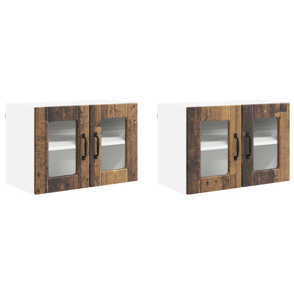 Wandglas-Schrank PORTO 2 pcs Altholz 60 x 31 x 40 cm