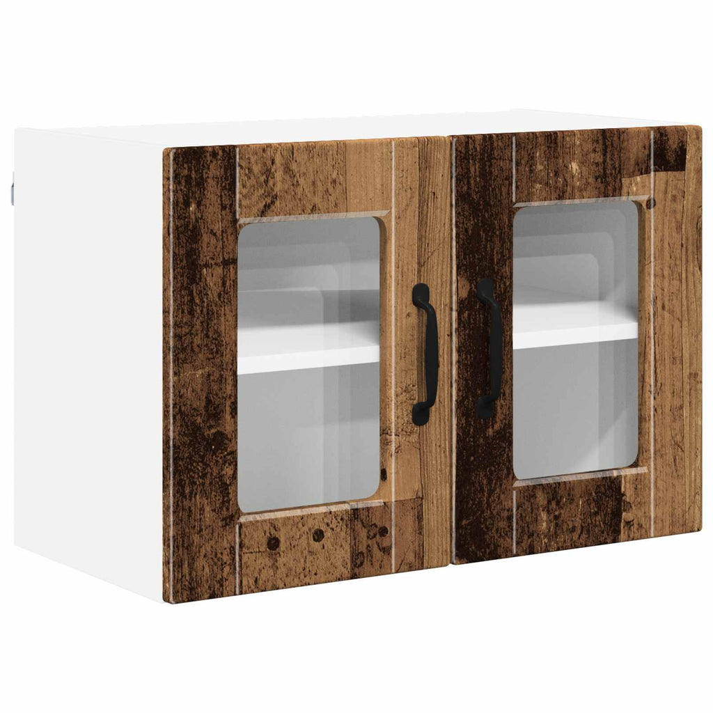 Wandglas-Schrank PORTO 2 pcs Altholz 60 x 31 x 40 cm