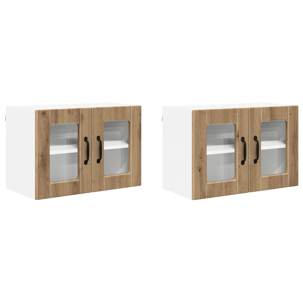 Wandglas-Schrank PORTO 2 pcs Artisan-Eiche 60 x 31 x 40 cm