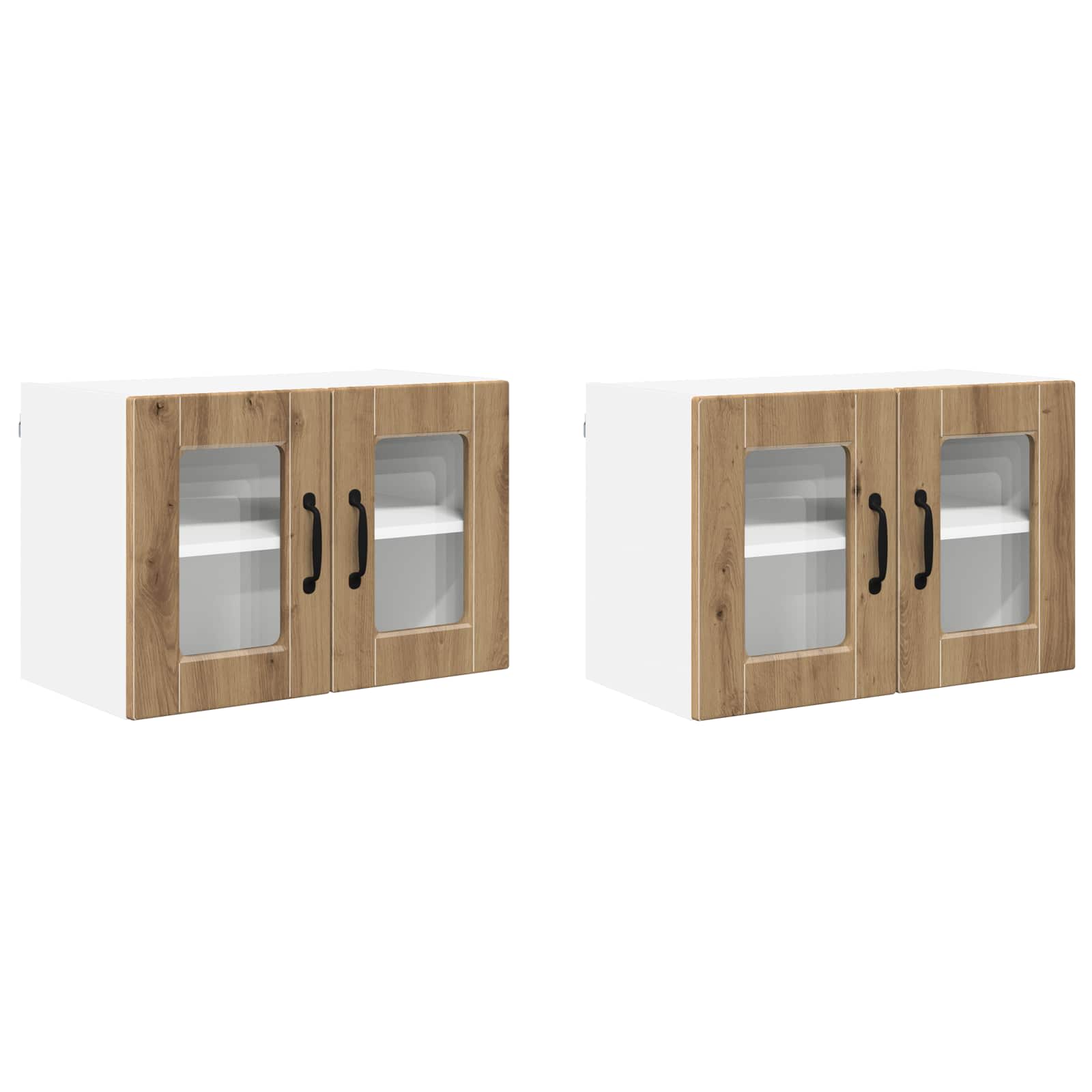 Wandglas-Schrank PORTO 2 pcs Artisan-Eiche 60 x 31 x 40 cm