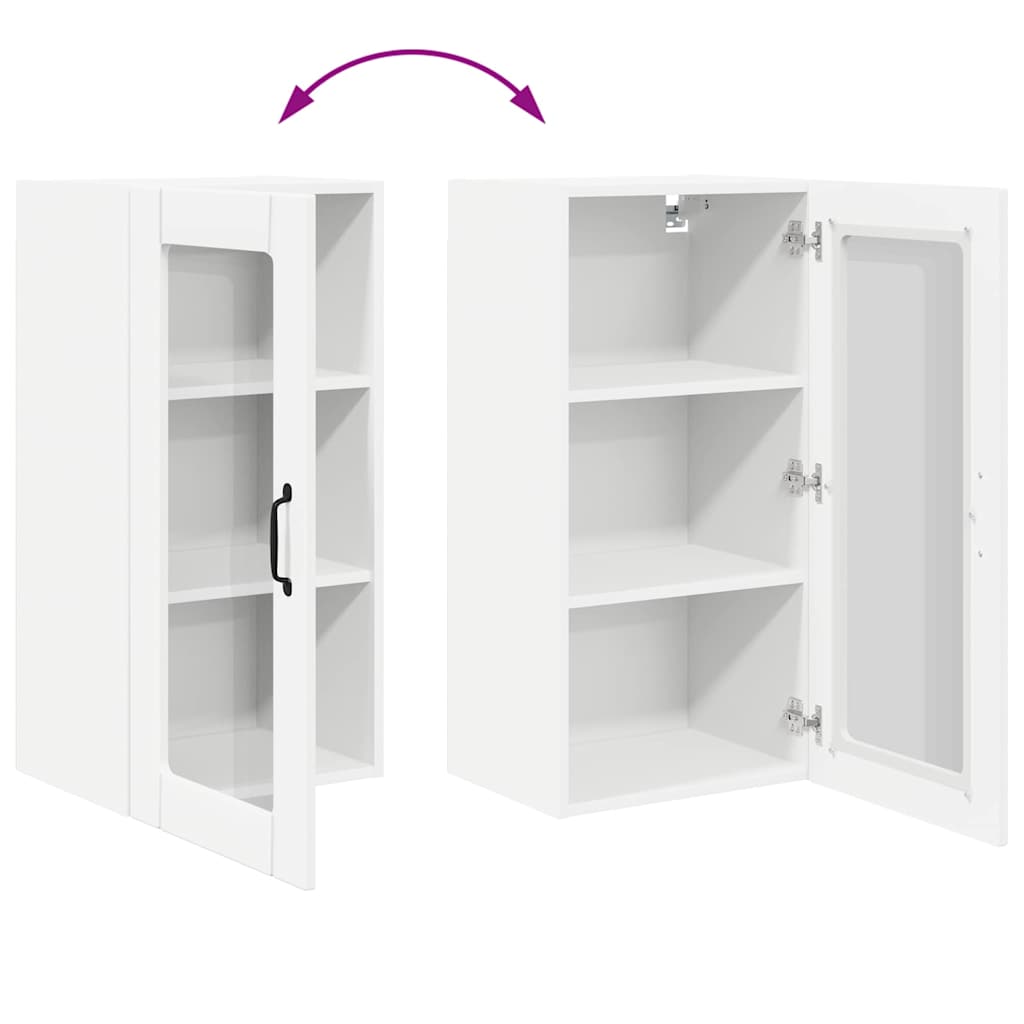 Wandglas-Schrank PORTO Weiß 40 x 31 x 80 cm Holzwerkstoff