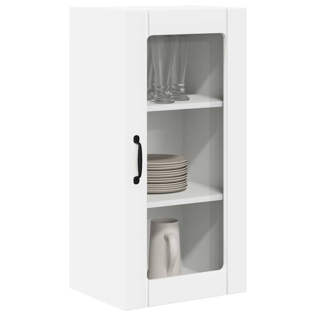 Wandglas-Schrank PORTO Weiß 40 x 31 x 80 cm Holzwerkstoff