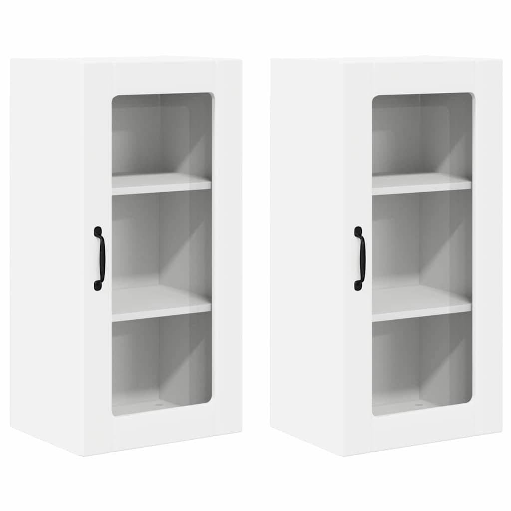 Wandglas-Schrank PORTO 2 pcs Weiß 40 x 31 x 80 cm Holzwerkstoff