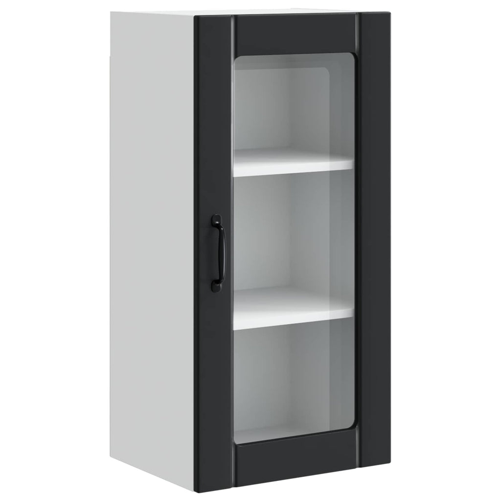 Wandglas-Schrank PORTO Schwarz 40 x 31 x 80 cm Holzwerkstoff