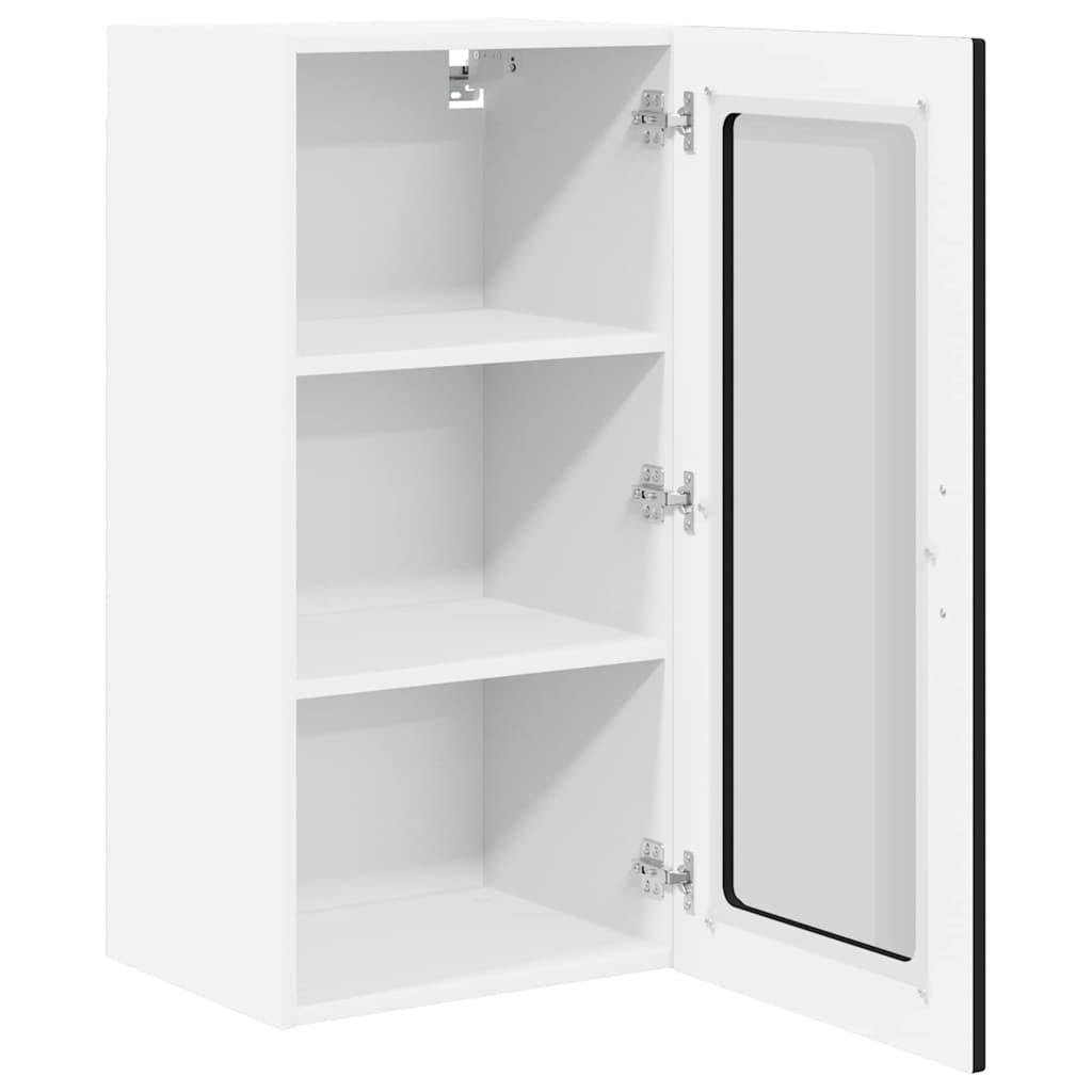 Wandglas-Schrank PORTO Schwarz 40 x 31 x 80 cm Holzwerkstoff