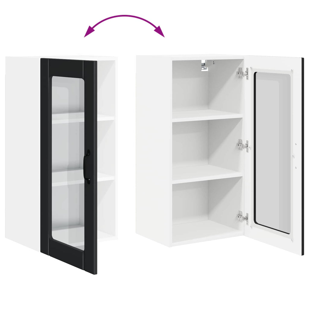 Wandglas-Schrank PORTO Schwarz 40 x 31 x 80 cm Holzwerkstoff