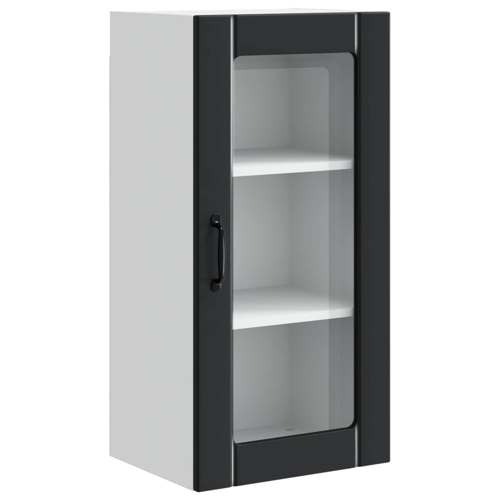 Wandglas-Schränke PORTO 2 pcs Schwarz 40 x 31 x 80 cm