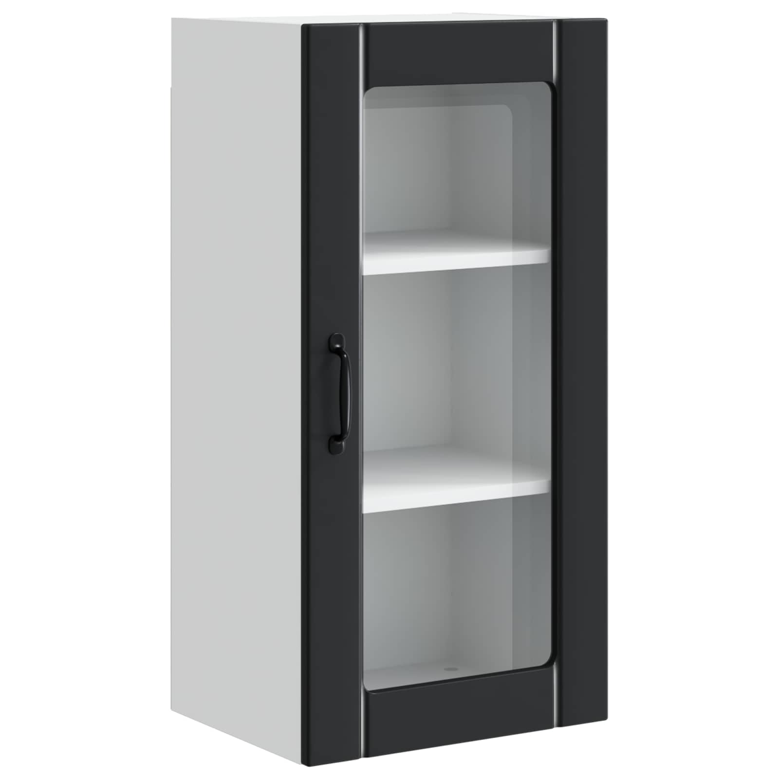 Wandglas-Schränke PORTO 2 pcs Schwarz 40 x 31 x 80 cm