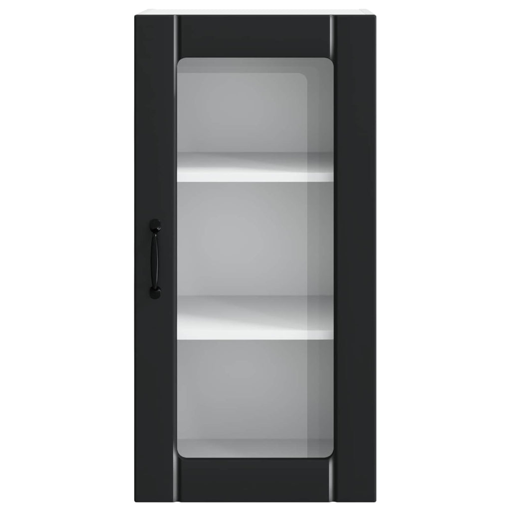 Wandglas-Schränke PORTO 2 pcs Schwarz 40 x 31 x 80 cm