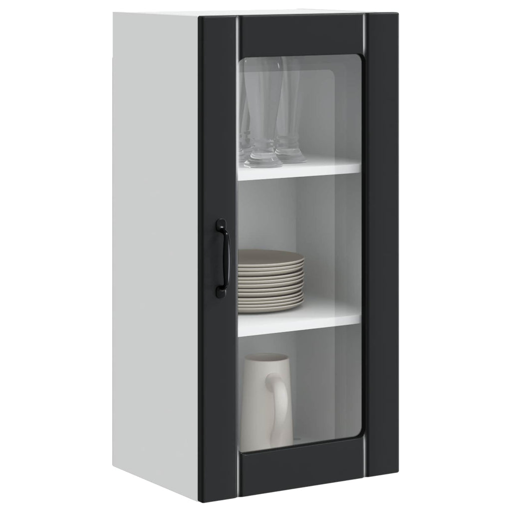 Wandglas-Schränke PORTO 2 pcs Schwarz 40 x 31 x 80 cm