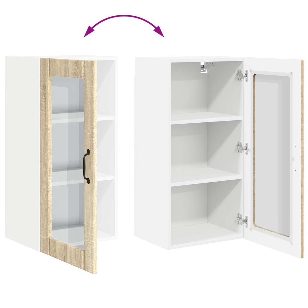 Wandglas-Schrank PORTO Sonoma-Eiche 40 x 31 x 80 cm