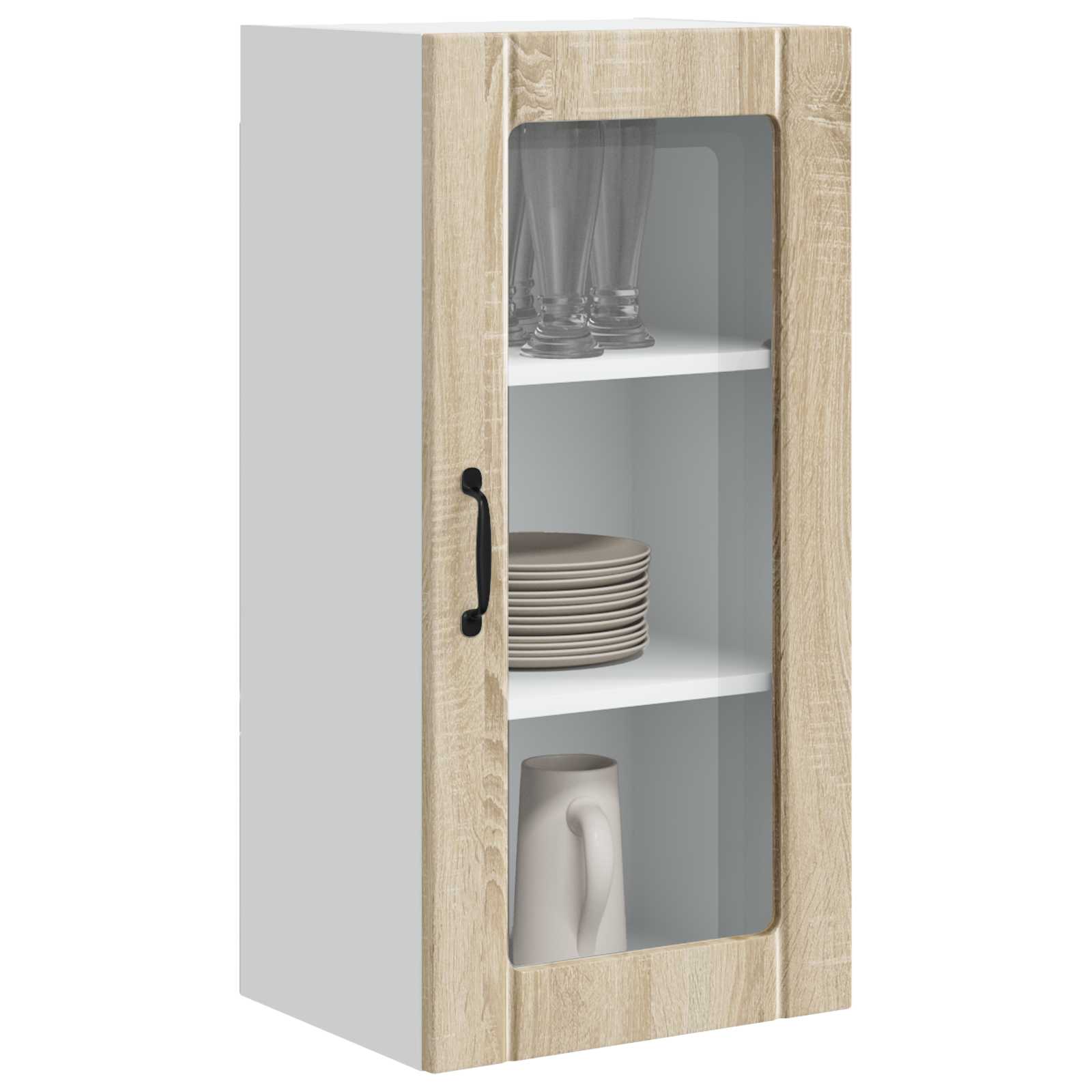 Wandglas-Schrank PORTO Sonoma-Eiche 40 x 31 x 80 cm