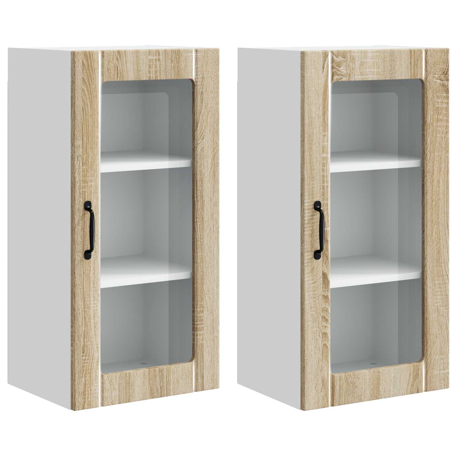 Wandglas-Schrank PORTO 2 pcs Sonoma-Eiche 40 x 31 x 80 cm